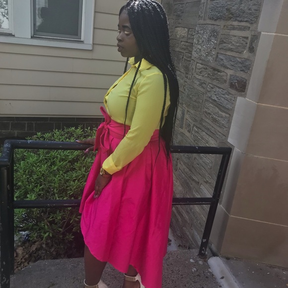 Hot Pink high low skirt - Picture 3 of 4